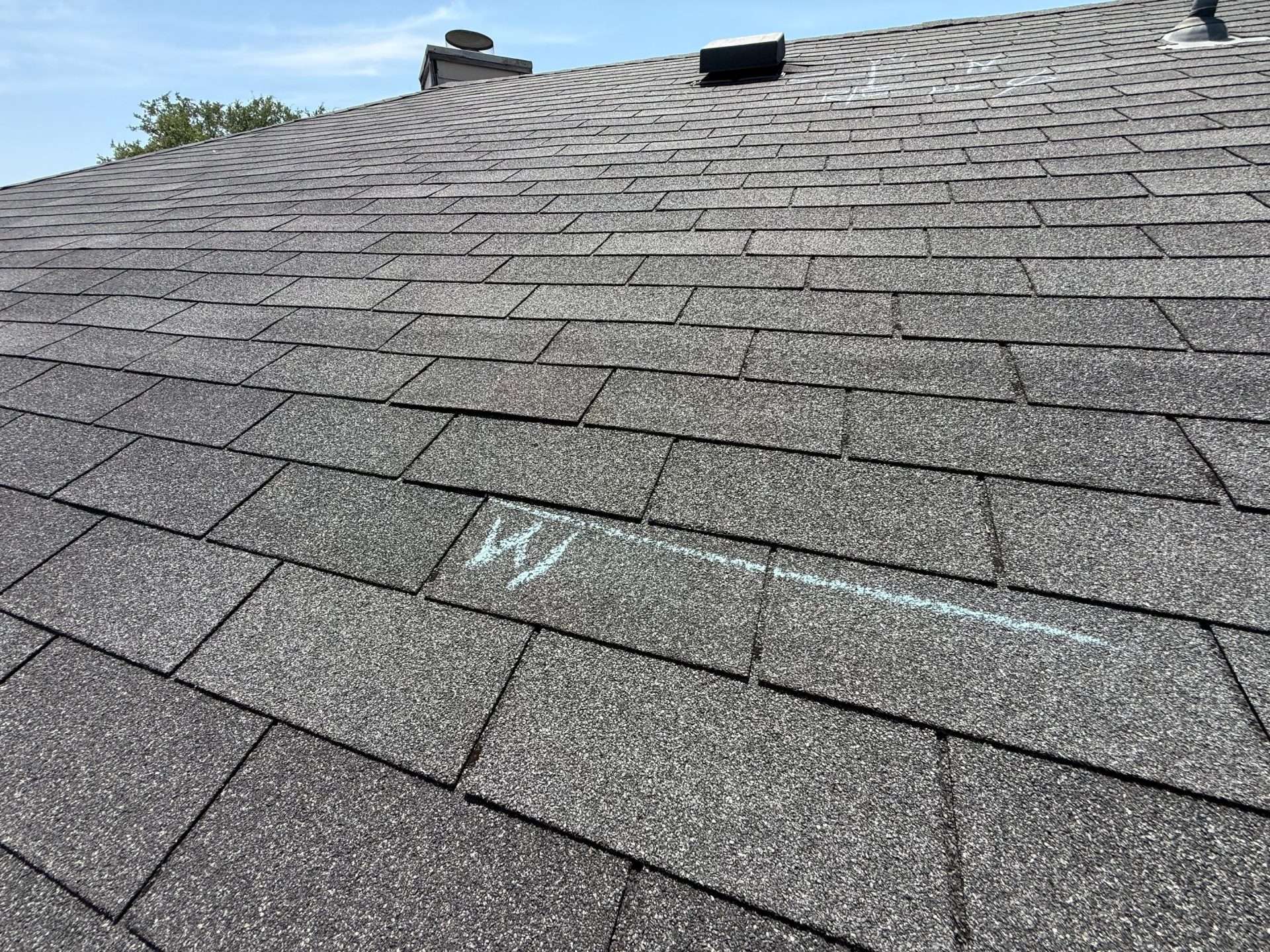 Wind damage documentation on a McKinney TX roof inspection by APGC